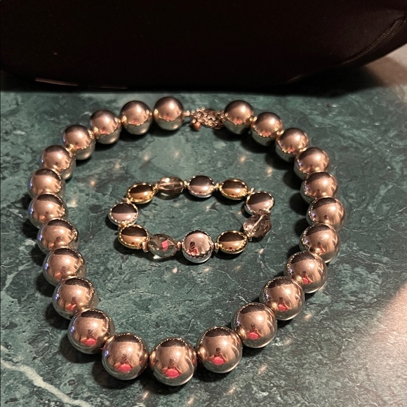 JTV Elegant Silver tone Beaded Necklace and Bracelet Set-EUC - Picture 1 of 5